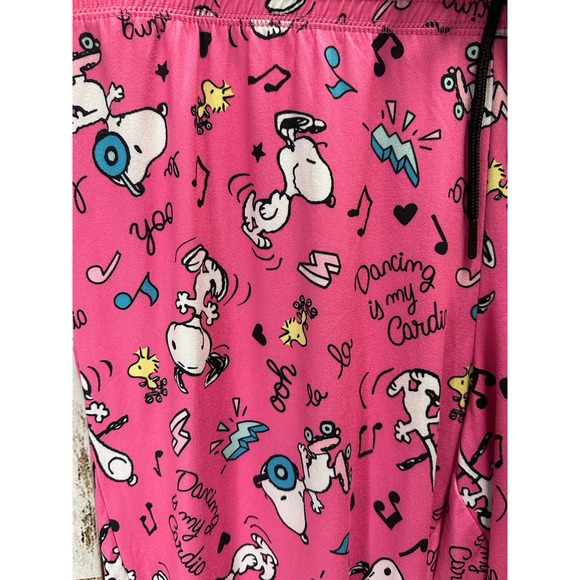 Peanuts Pink Dancing/Music Snoopy Jogger Pajama Pants - Picture 2 of 4